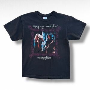 Vintage 1995 Jimmy Page Robert Plant No Quarter Tour T-Shirt Black Size Large